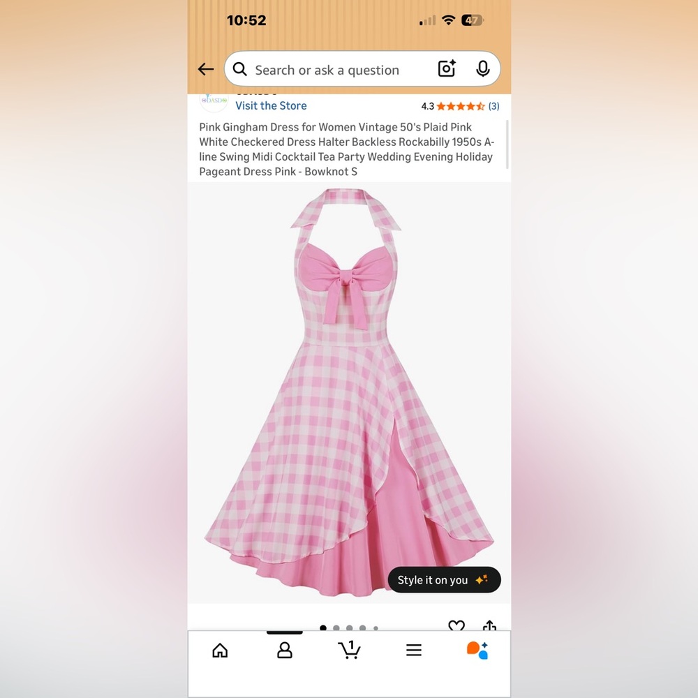 Pink Gingham Halter Sundress